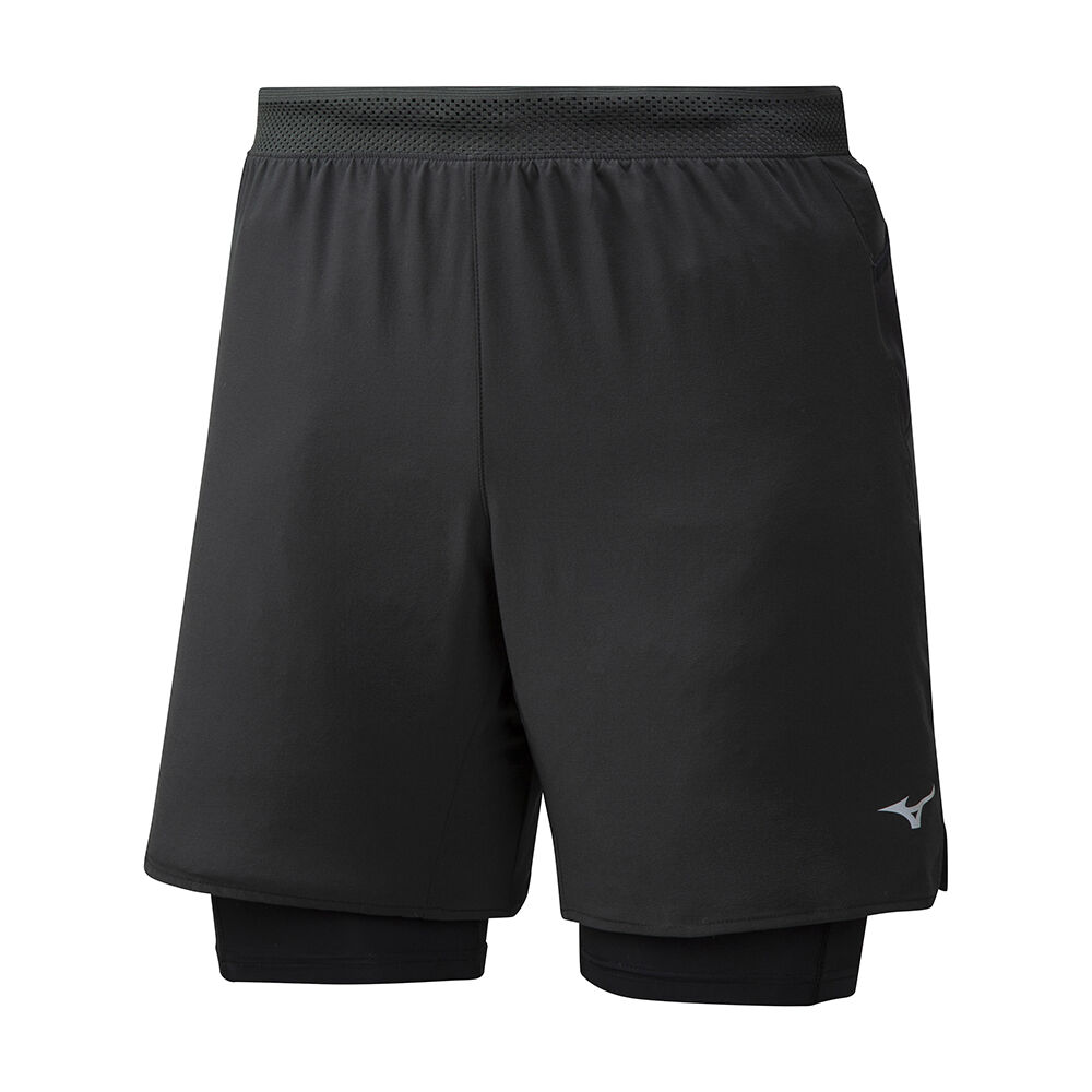 Pantaloncini Mizuno Running ER 7.5 2in1 Uomo - Nere - 74986-MNEP